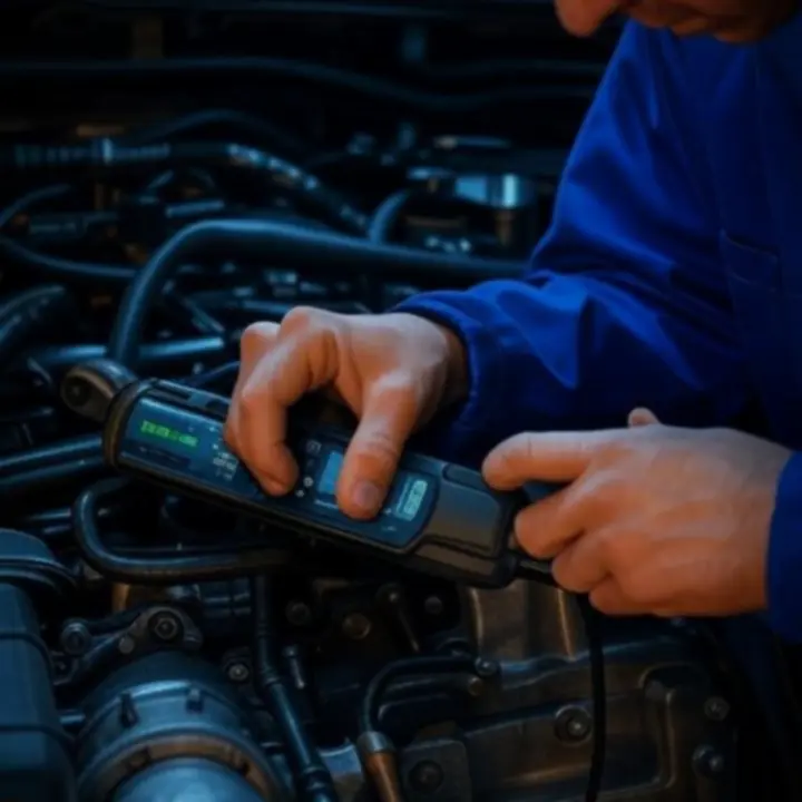 Mechanik dokonujący precyzyjnej inspekcji